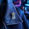 Cartoon Katze Brosche Emaille UFO Metall Brosche, Aliens Raumschiff Kätzchen Abzeichen Pin, Kleidung Tasche Schals Hut Zubehör für Männer Frauen Reversnadel