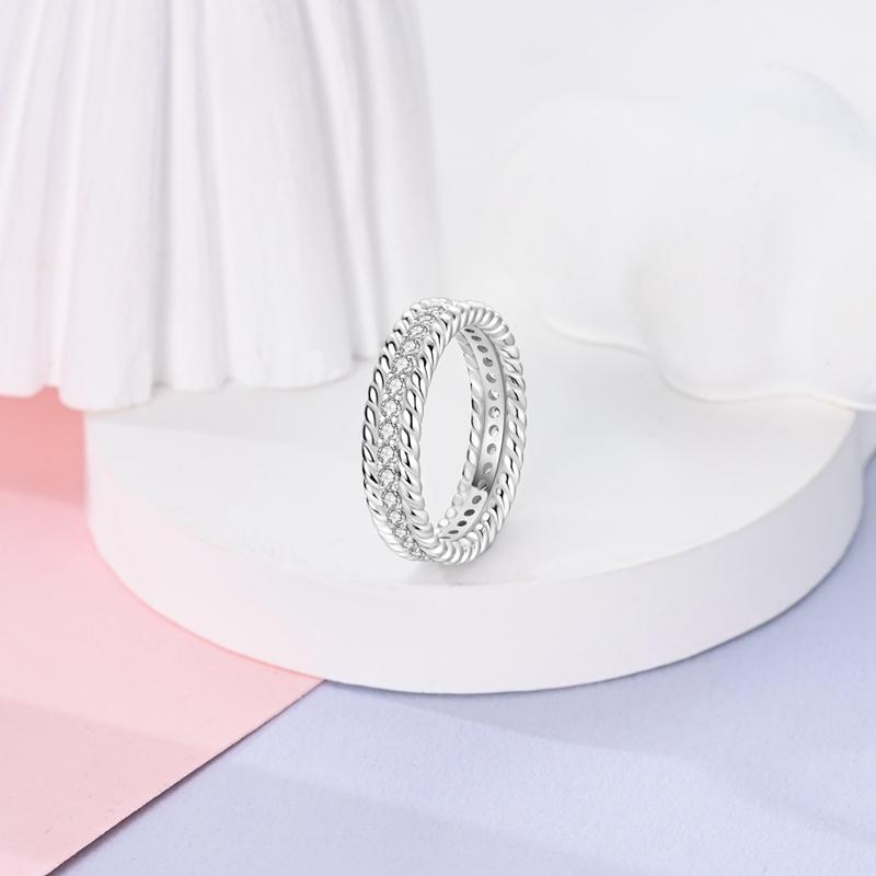 Fashion Original Rings 925 Silver Color Stars Moon Sun Drop Shaped Zircon Rings for Woman Fine Wedding Engagement Jewelry Gifts