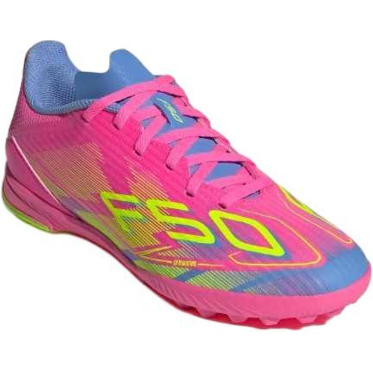 Adidas F50 League Comfortable Versatile Non-Slip Durable Low-Top Kids Soccer Shoes Kids Soccer Shoes Pink Blue IE3755