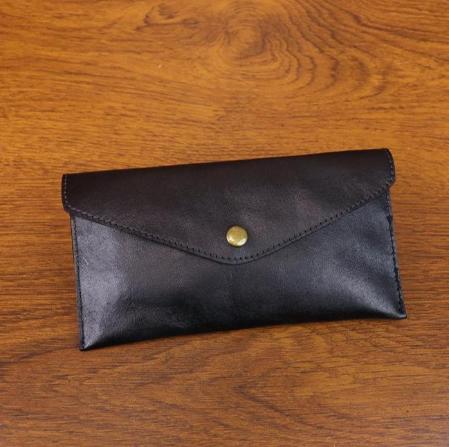

Vegetable Tanned Leather Mobile Phone Bag, Women s Handbag, Leather Portable Card Bag, No Leather Cover Sales чёрный