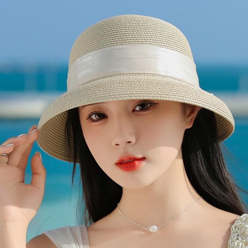 Fashion Design Natural Lafite Grass Straw Hat Photography Hat Sunscreen UV Protection Beach Sun Visor Farmers Raffia Straw Hats