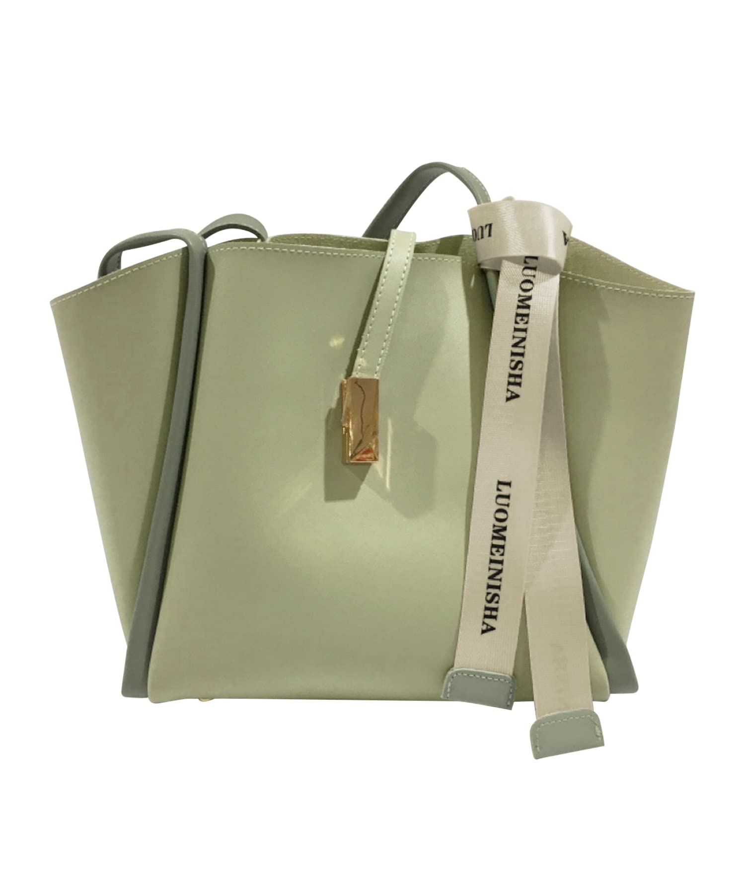 

Tote bag with with set for Korean office pretty [Amulet] ribbon, women s bag, pouch, product, plain, teens, 20s, 30s, fashion, casual, vl-6176-gn-f зелений