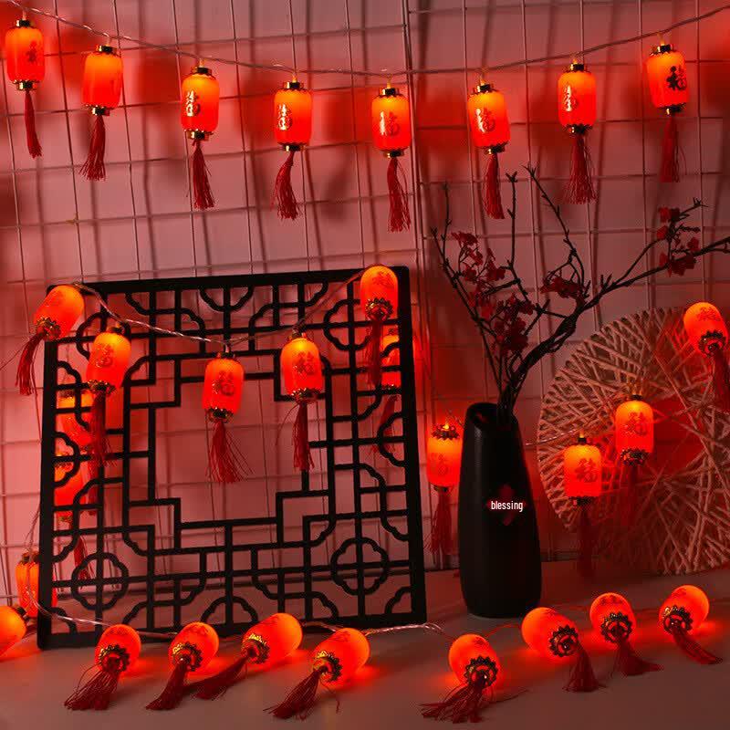 New Year Tassel Red Lantern String Lights