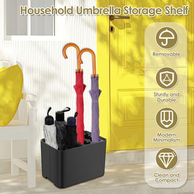 Porte-parapluies Porte-parapluies avec bac de récupération amovible Base antidérapante Gain de place Porte-rangement pour parapluies domestique