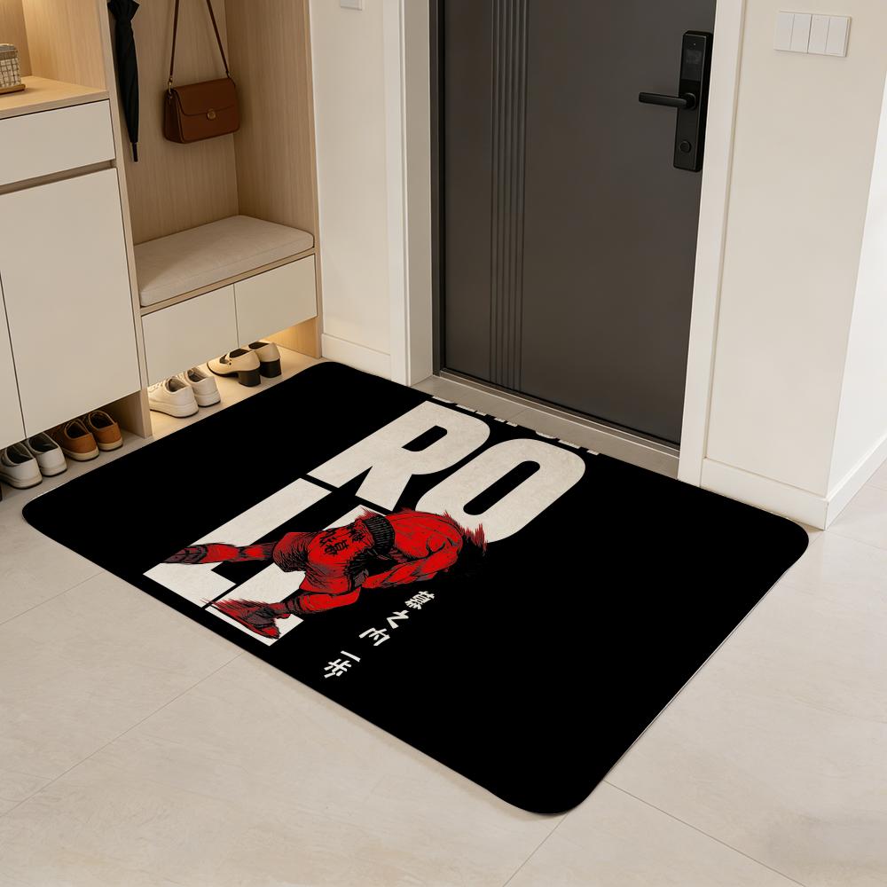 anime H-Hajime no Ippo Floor Mat Flannel Door Mat Non-Slip Absorbent Washable Indoor Home Rug