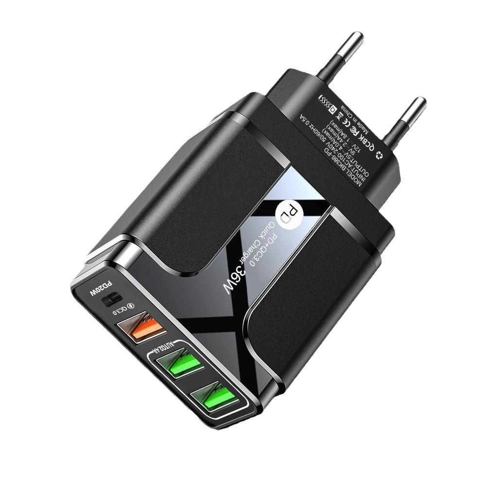 PD33W QC3.0 GaN Multi-Port European Charger 9V/12V Fast Charging Head