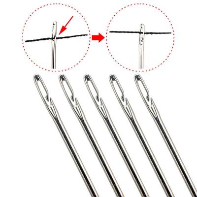 12 peças de agulhas de costura autoenfiáveis fáceis de passar pela lateral, agulhas de costura manuais premium para trabalhos de reparos domésticos