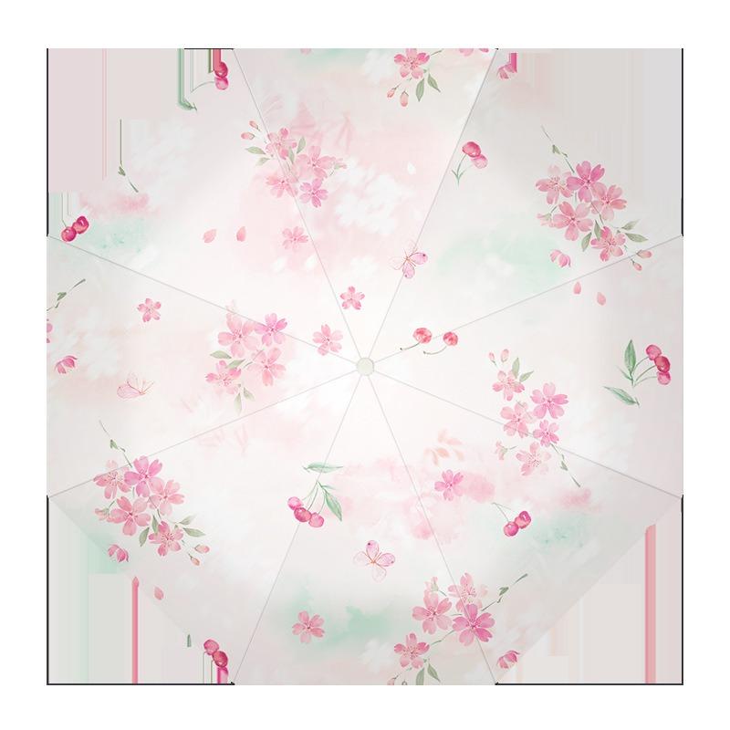 Automatic umbrella sunscreen UV protection sun umbrella parasol folding umbrella small fresh vinyl weather and rain umbrella