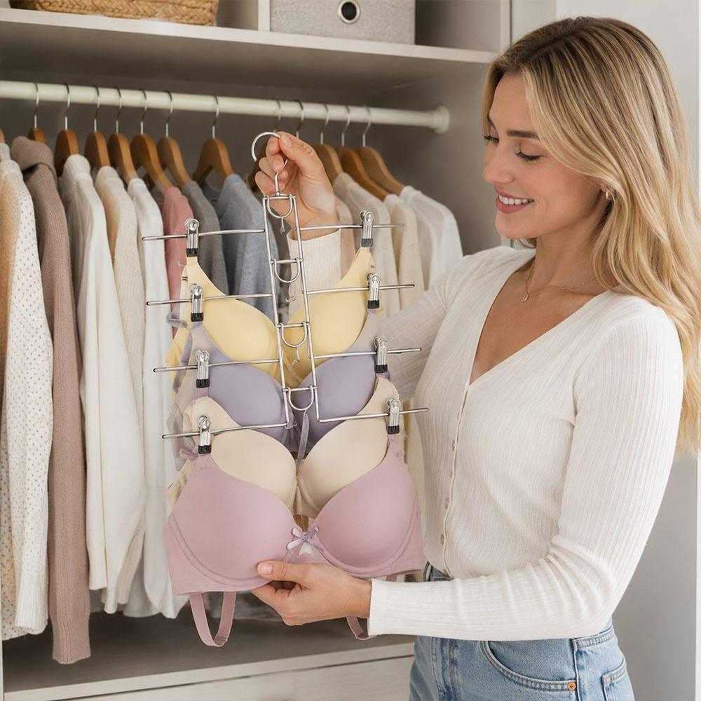 Non Slip Tips Multi Layer Hanger Metal Skirt Hanger New Trouser Hanger  Closet Organization