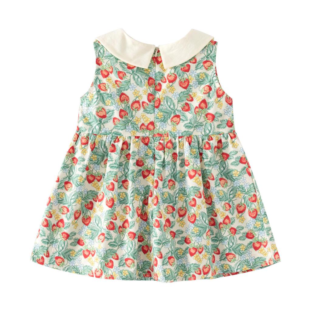 Summer 2025 Princess Dress for Girls - Baby Doll Collar Skirt