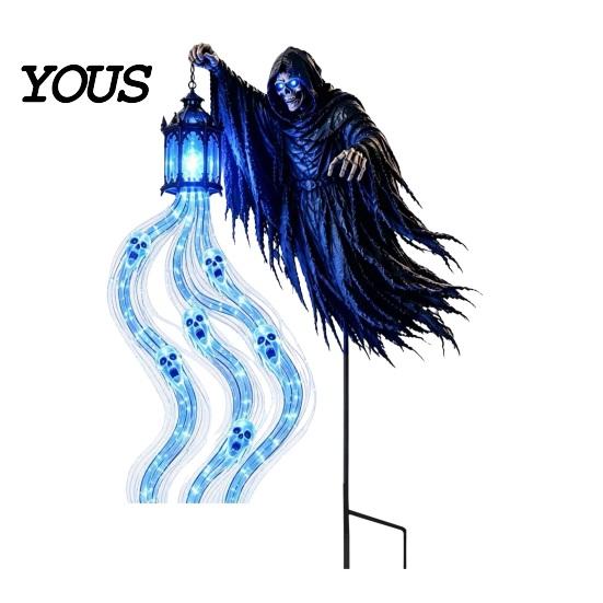 Šausmīgi dārza rotājumi Halloweena nāves