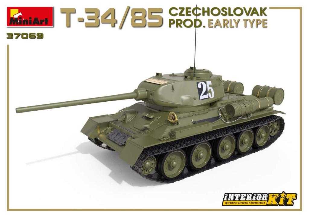 Miniart Scale Czechoslovakian Early Model Full Interior Plastic Model Kit MA37069 1/35 T-34/85