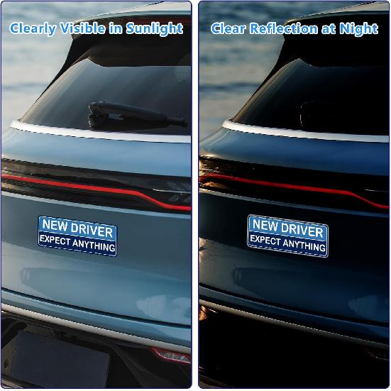 3Pcs Magnetic Student Driver Stickers,  Theme, Plastic Material, Metal Surface, Car Bumper Decals