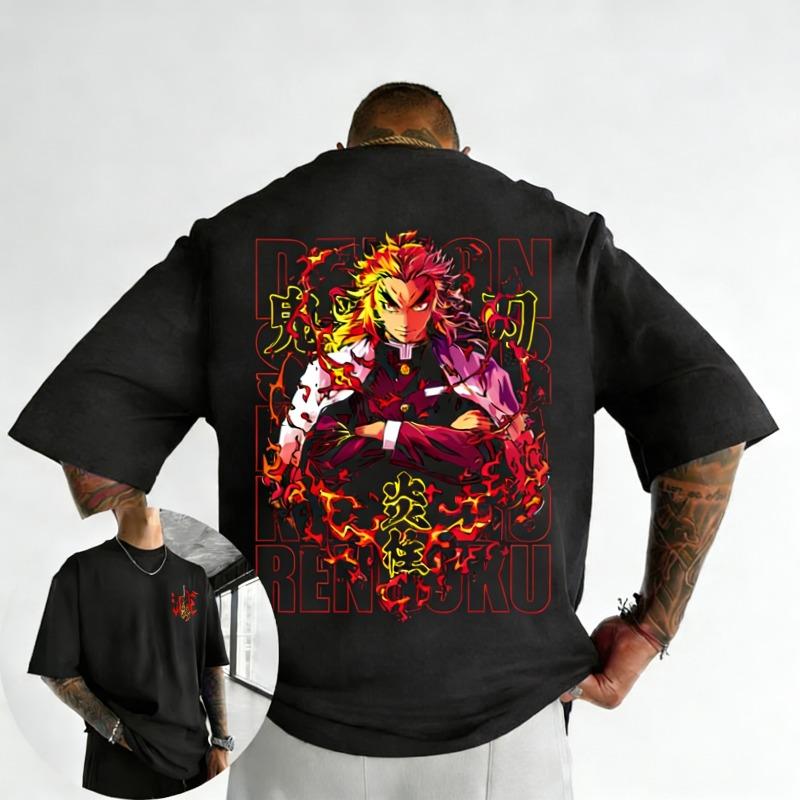 Demon Slayer Anime Purgatory Apricot Shoulang SpringSummer New Mens Casual Fashion Hip Hop Y2K Unisex Tshirt