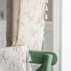 American Style Cotton Linen Printed Beige Floral Tassel Window Curtain Semi-shading Drapes Living Room Bedroom Kitchen Drapes