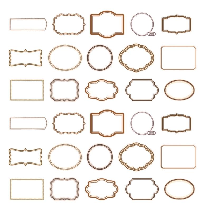 

30 Pcs/Set Hollow Out Decorative Frame Vintage Scrapbook Frames Retro Picture Frame for Journal Card Making Decoration