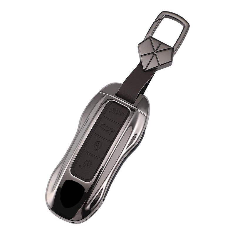 Für Porsche Schlüsseletui Cayenne Macan Paramela 911 Auto-Schlüsseletui 718 Metall Leder Schnalle