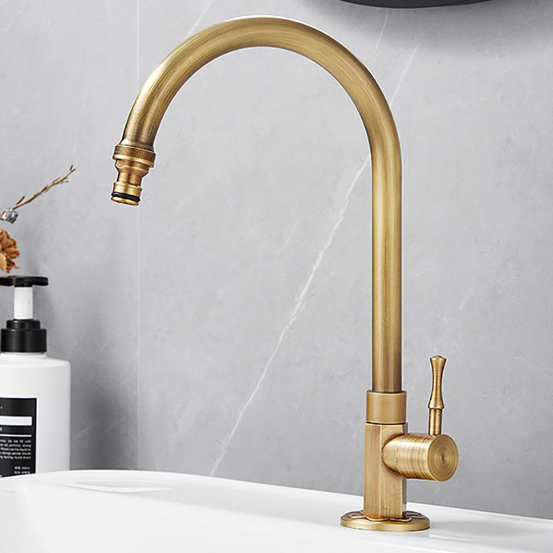 Antike Kaltwasserarmatur Küchenarmaturen 360 Schwenkbar Balkon Außen Spültischarmatur