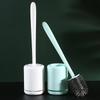 Silicone Toilet Brush Wall Mounted Breathable Holder Soft Bristle Odor Free Bathroom Toilet Cleaning Supply