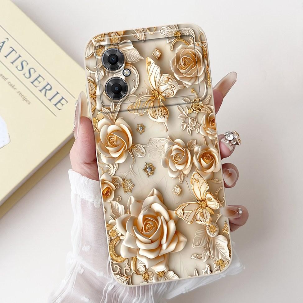 Casing For Xiaomi Poco M4 5G Case Cover Silicone Luxury Fashion Flowers Kawaii Cute Cat Shockproof Phone Case 22041219PG