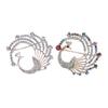 Peacock Brooch Pin Jewelry Elegant Bridal Breastpin for Backpack Scarf Shirt White