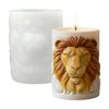 Lion Shaped Candle Mold Lion Relief Cylindrical Silicone Candle Mold Non Stick Epoxy Resin Flexible Pillar Craft Supplies