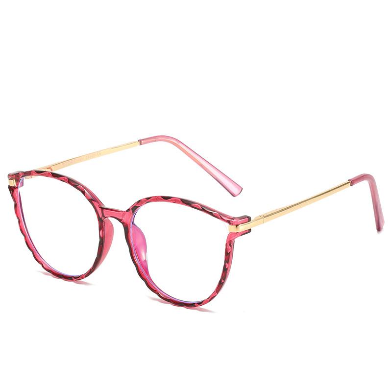 Tr90 Anti-Blue Glasses Retro Round Frame Trendy Metal Legs Men And Women Can Match Myopia Glasses