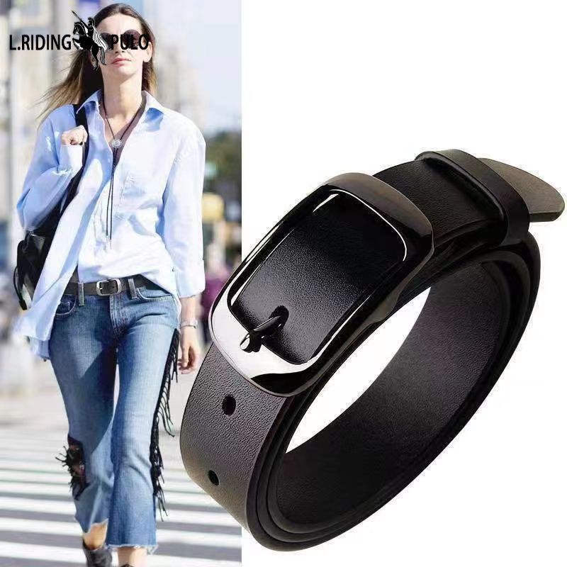 Belt Women's Thin Simple Versatile Casual Belt Female Pants Belt Retro Pin Buckle Decorative Pants Belt Female Students
