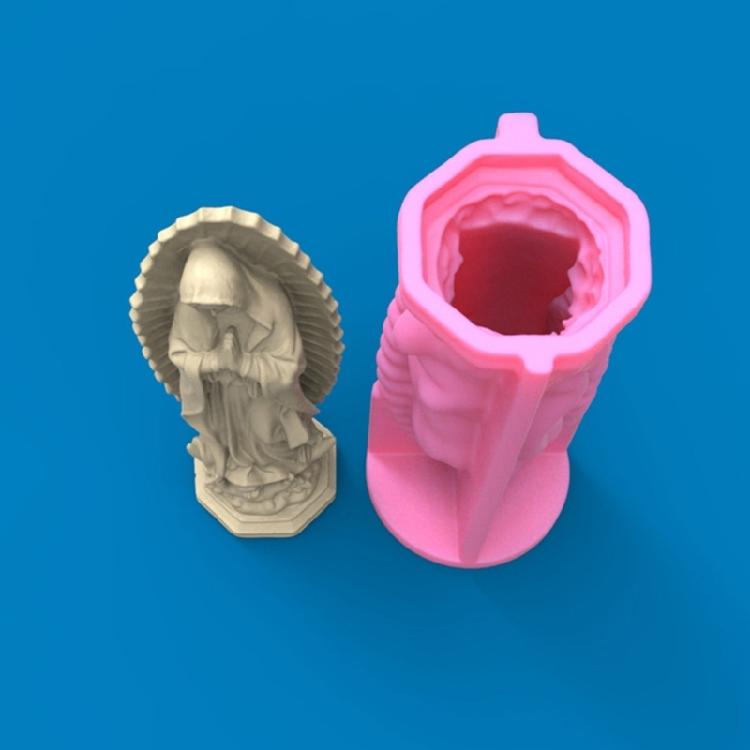 Candle Virgin Mary Sculpture Epoxy Resin Casting Mold DIY Soap Mold Crafts