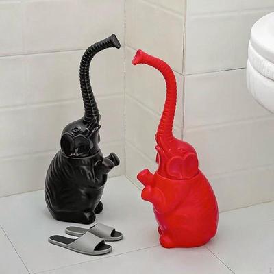 Elephant Shape Toilet Brush with Holder Long Handle Accessories Bathroom Cleaning Tool