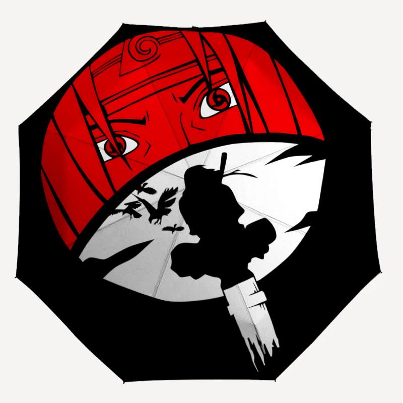 1PC Ninja Mask Automatic Open/Close Umbrella with Windproof, 8-Rib Sturdy Canopy, Durable Ribs, Fashionable Design, Outdoor Accessory, Fun Prin, Holid