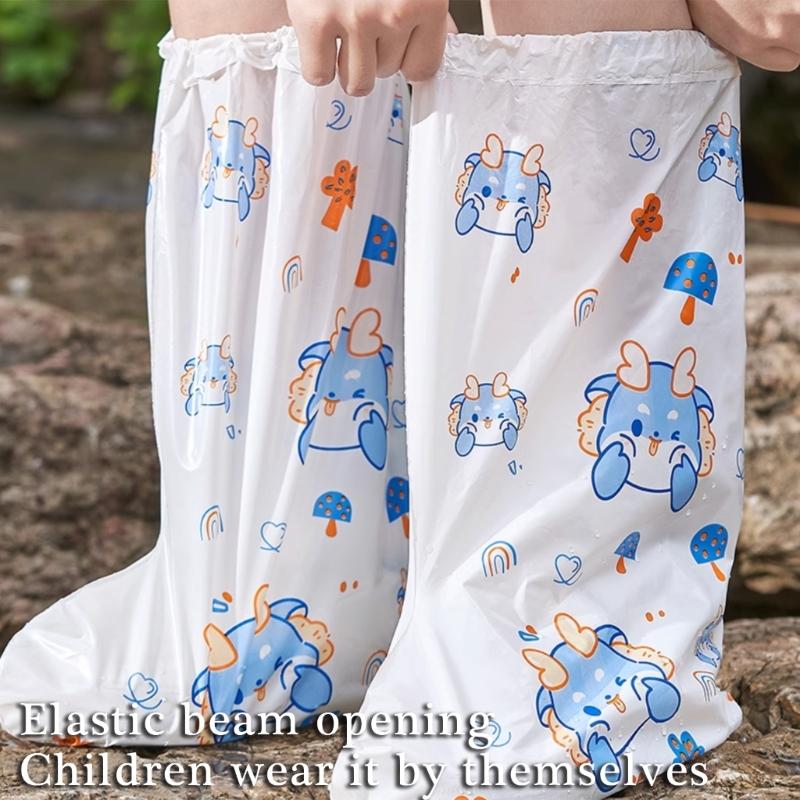 High Top Design Shoe Covers Disposable Water Resistant Boot Covers Overshoes Shoe Protectors Thickened Rain Shoes