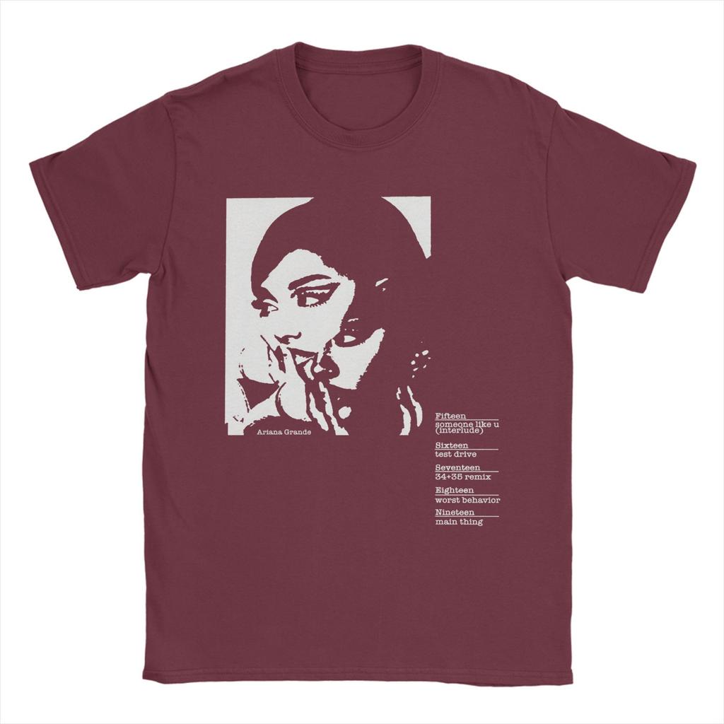 Harajuku T Shirt Summer Ariana Grande Double Vision Deluxe T Shirts Cotton Tee Shirt for Couple Loose Short Sleeve Clothes