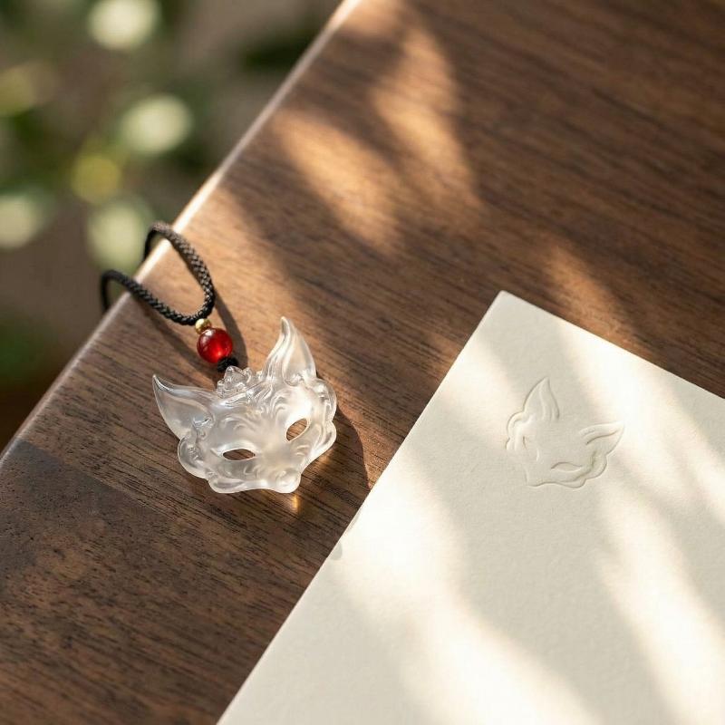 Unisex Durchsichtiger Tiermasken Anhänger Charm Für Freunde Paare Geschenk Traditioneller Chinesischer Stil Neue Halskette