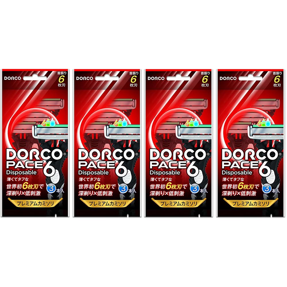 

DORCO PACE6 Одноразовая бритва одноразовая 6 лезвий 3 шт. набор из 4 мужских чёрный