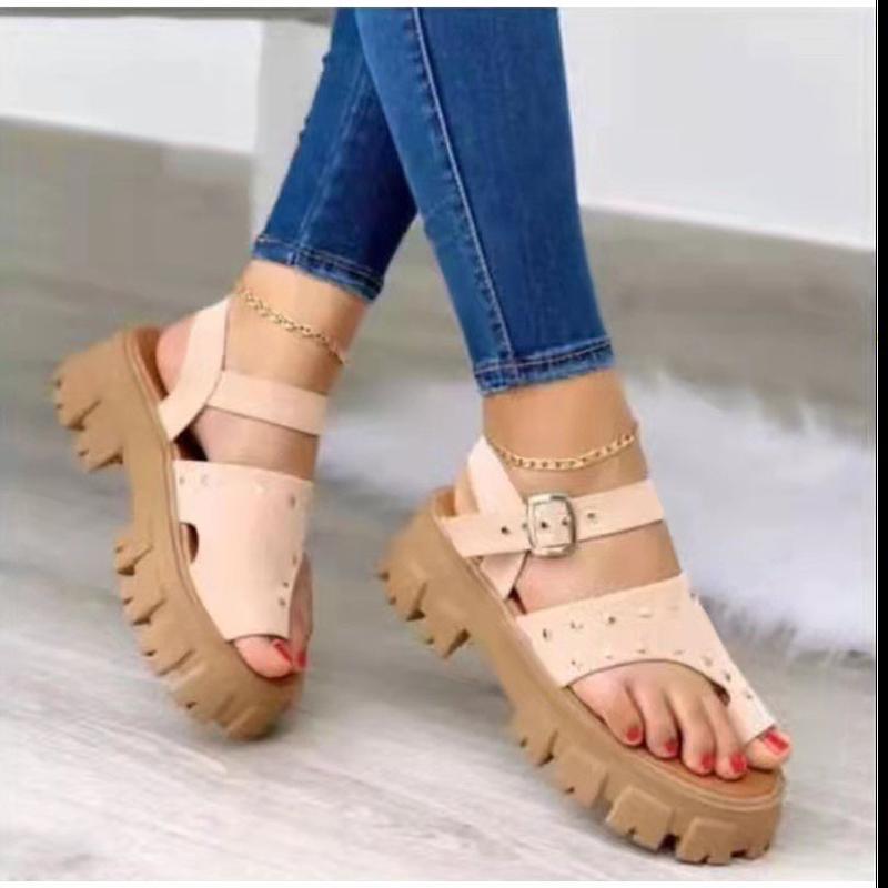Buy Women Rivet Thong Sandals 2022 Summer Woman Buckle Strap Non Slip