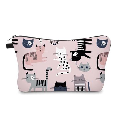 Pretty Cosmetic Bag 3D Printed Waterproof Makeup Bag For Women with Cat