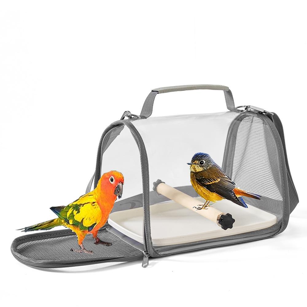 1Pc Outdoor Gray Plastic Portable Bag Small Bird Takeaway Bird Cage for Small Birds Pigeons Lizards Travel Takeaway