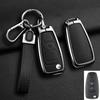 Zinklegering Leer Auto Sleutelhoesje Cover voor Ford Fiesta Ranger C-Max S-Max Focus 3 4 Galaxy Mondeo Transit Tourneo Custom MK4