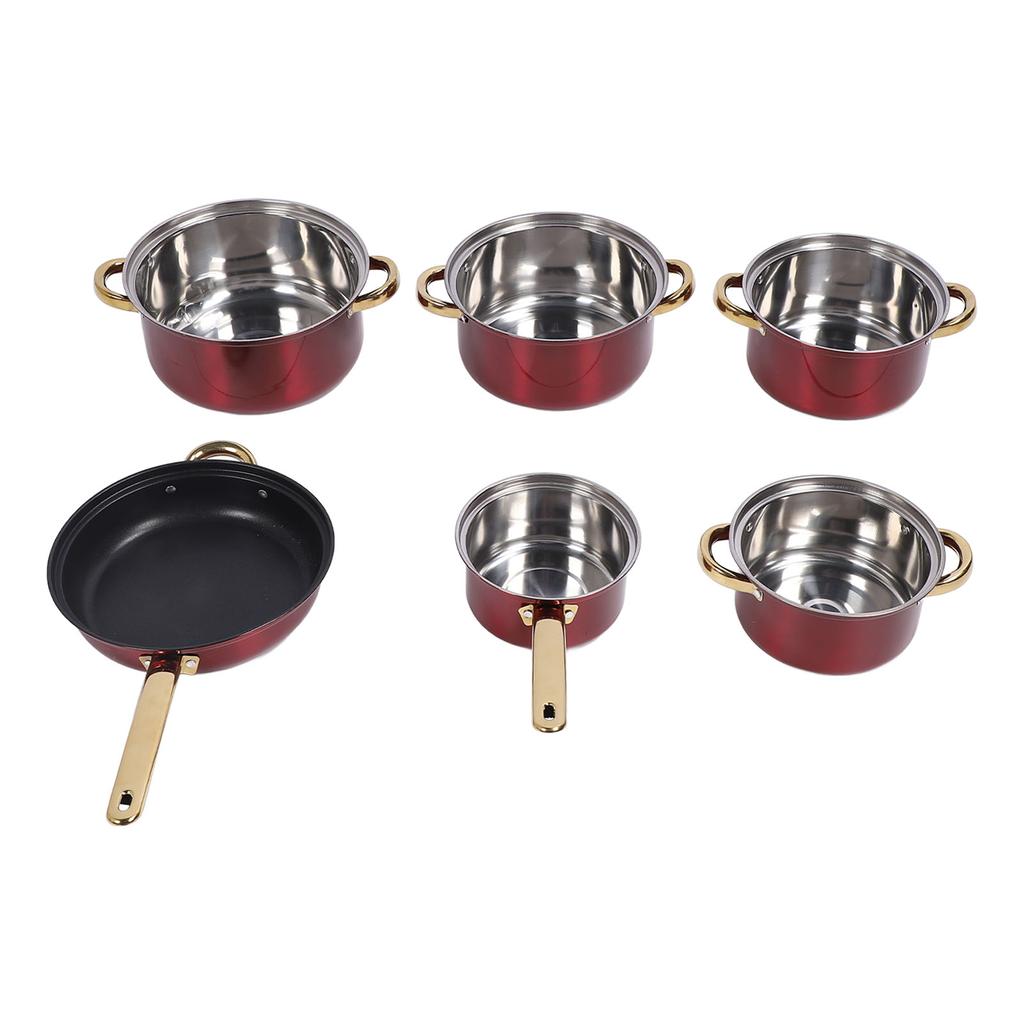 Thick Stainless Steel Cookware Set Multifunctional Frying Pans Milk Pans Saucepans Set Kitchen Cooki