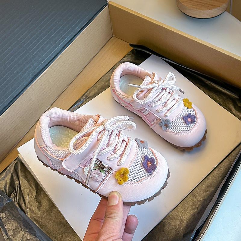 Girls' Summer Floral Hollow Mesh Sneakers2026Sweet casual running shoes for children of all ages
