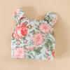 Adorable Baby Floral Flare Sleeve Jumpsuit with Hat & Headband (0-1Y)
