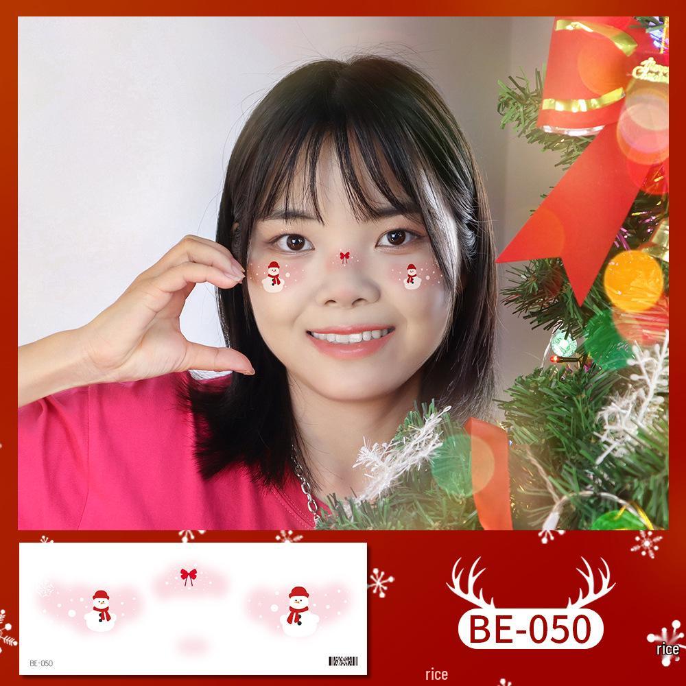 Popular Christmas Makeup Stickers: Waterproof, Long-Lasting, Temperature Sensitive Tattoo Stickers for Parties and Concerts.