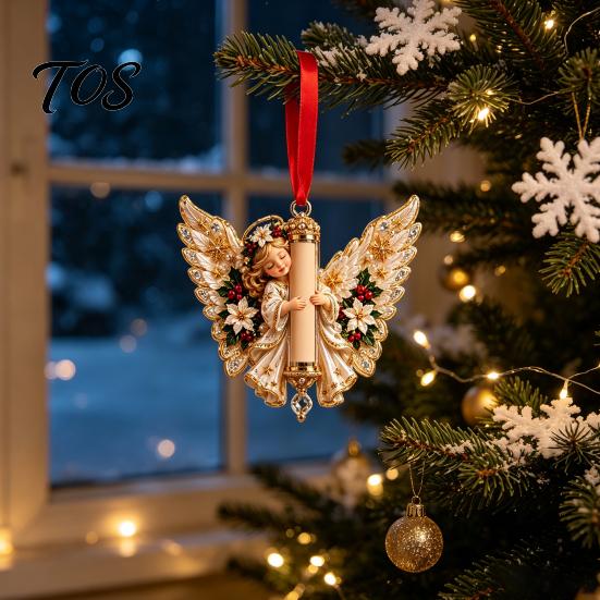 Weihnachtsbaum-Hänge-Geldhalter Engel-Schmuckstück, Acryl-Geldanhänger für festliches Geschenk Weihnachtsdekoration, Saisonales Andenken-Behälter Geschenke