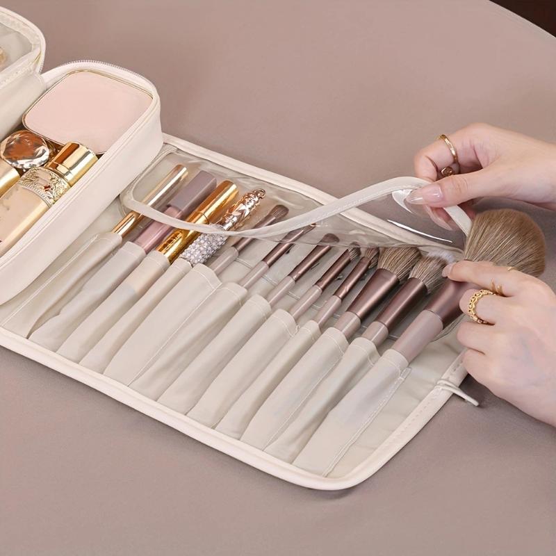 Large Capacity Multifunctional Makeup Bag, Women'S Travel Makeup Brush Bag, Portable Folding Beauty Makeup Storage Bag
