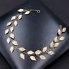 Vintage Bridal Leaf Pearls Vine Headband Wedding Bide Hair Bands Fashion Handmade Hairbands Tiara Woman Hair Accessories