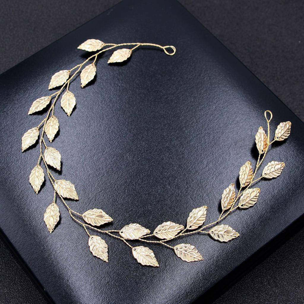 Vintage Bridal Leaf Pearls Vine Headband Wedding Bide Hair Bands Fashion Handmade Hairbands Tiara Woman Hair Accessories