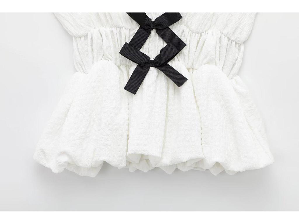 Spring 2025 European & American Backless Bow Vest - French Design