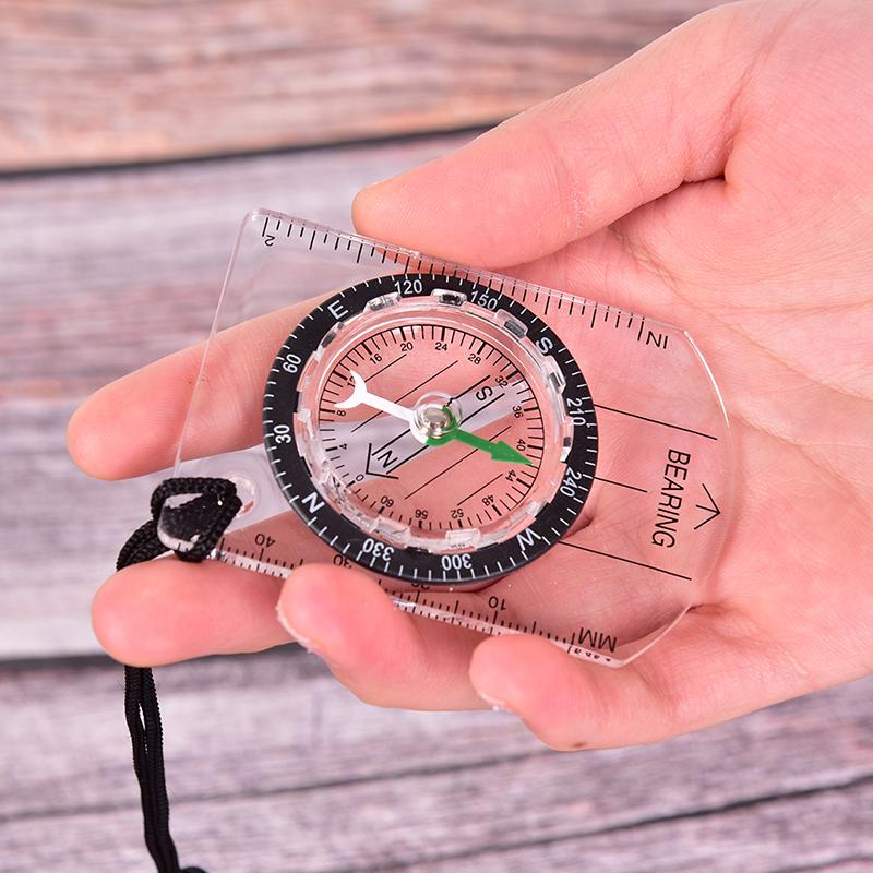 1Pc Outdoor Hiking Camping Compass Map Scale Ruler Multifunctional Equipment