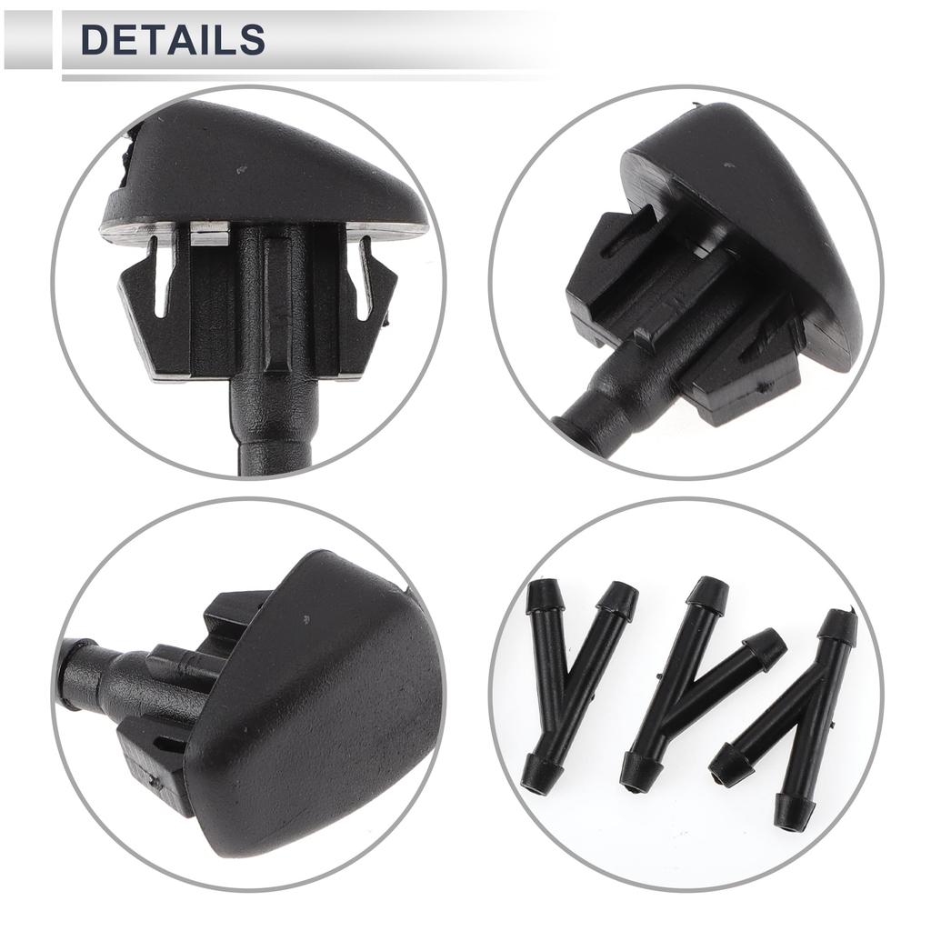 RATCHROLL 2016-2018 Mazda Car KD4567510 Black Plastic with 6 Front Windshield Washer Nozzles Y Hose Connector for CX-9 1 Set